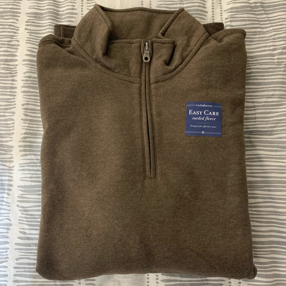 Suede fleece quarter zip